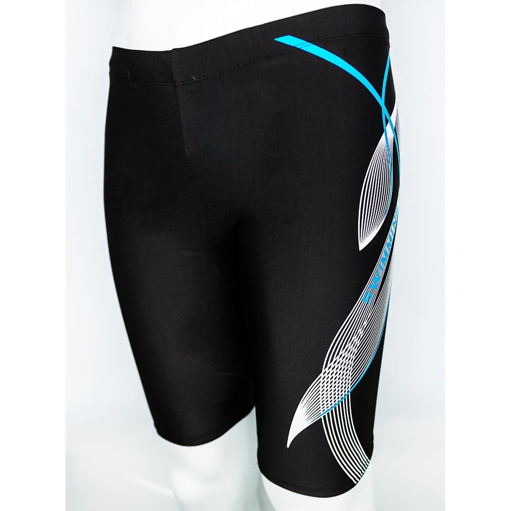 ملابس سباحة للتدريب الاحترافي للرجال بحافة قاطعة بخمس نقاط ومضادة للسحب وخصر واسع ينحيفك وينعيم صورتك المثيرة