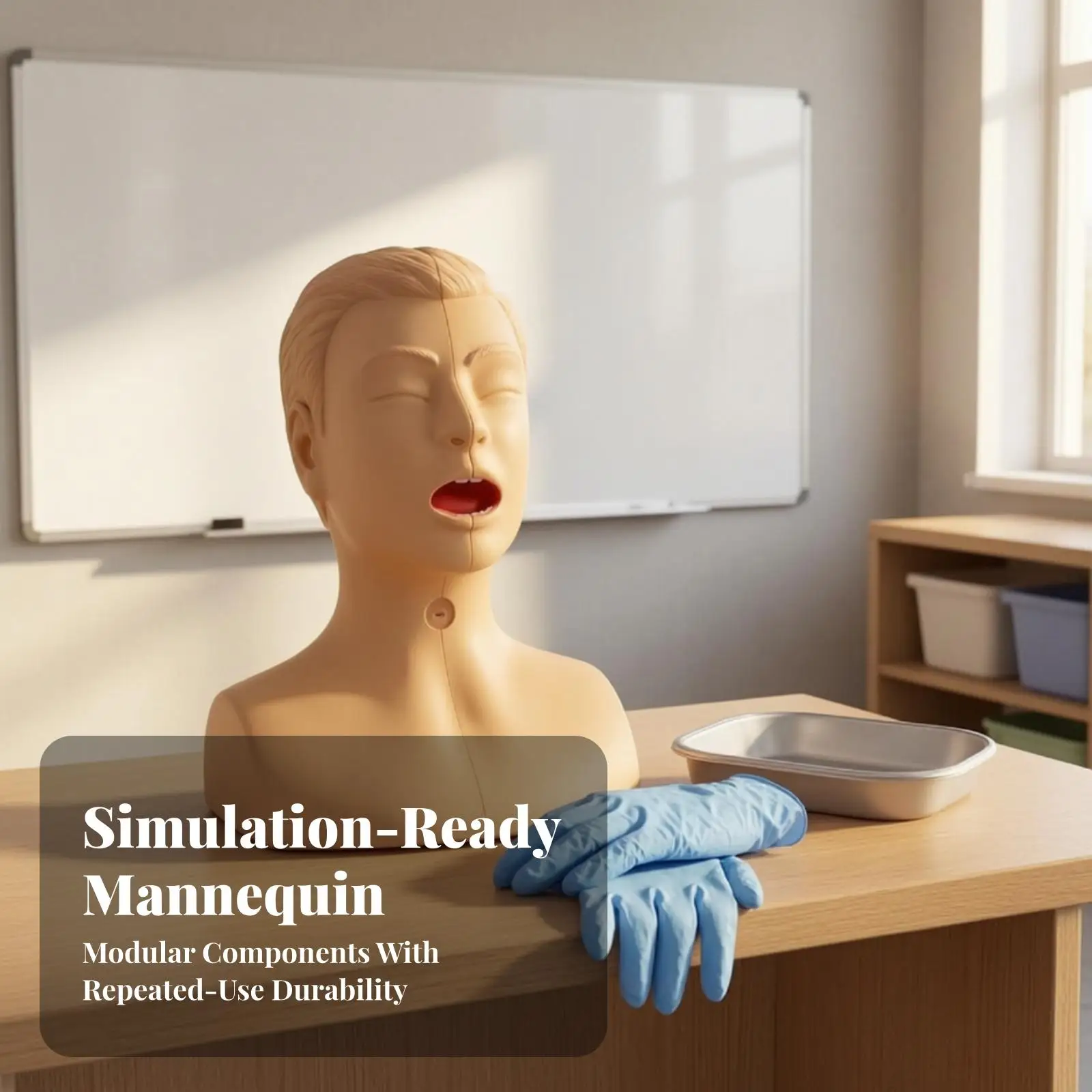 Suction Training Model Detachable Suction Model with Open Face for Nursing Students, Practical Skills Labs