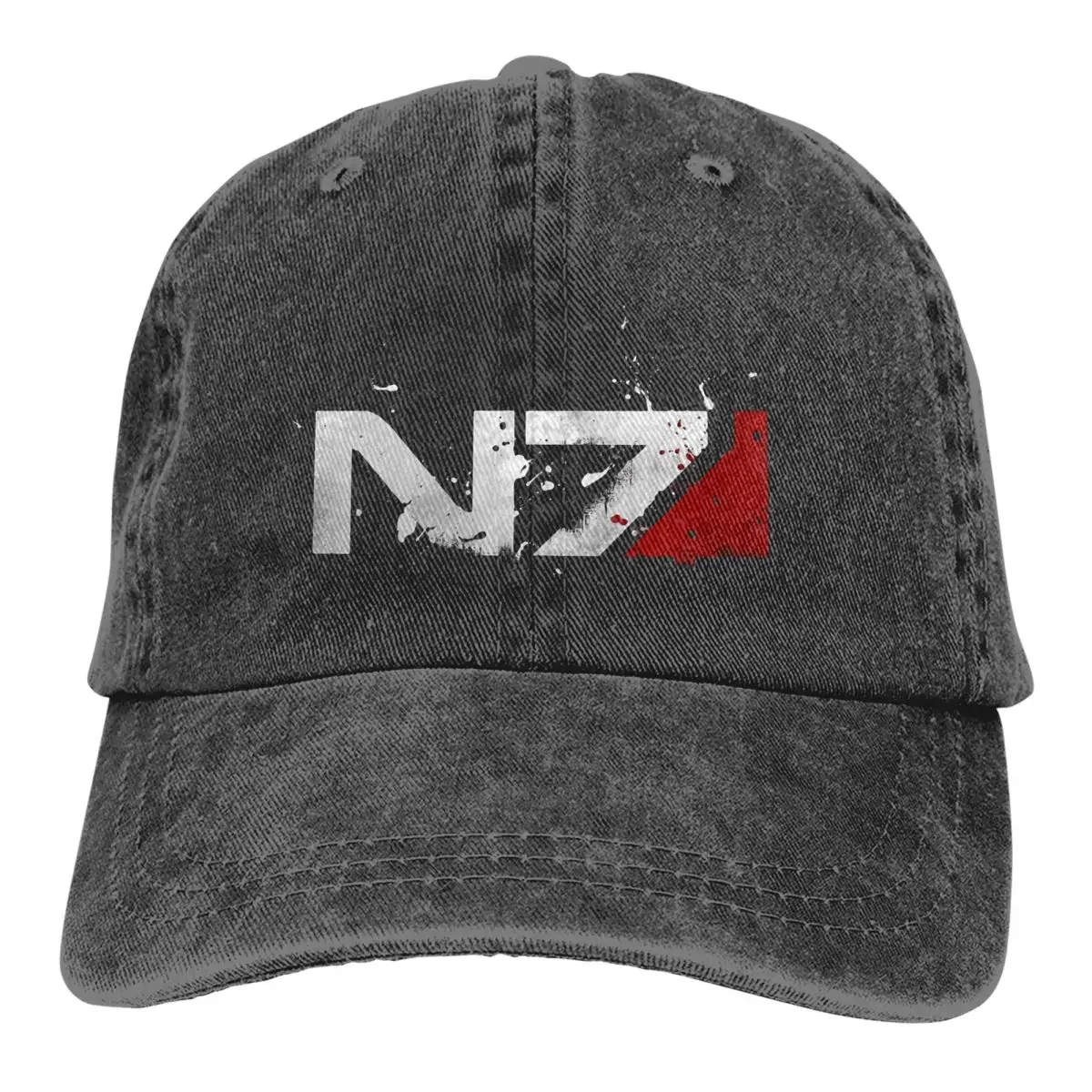 

Mass Effect Commander Shepard Asari Game Distressed N7 Baseball Cap Men Hats Women Visor Protection Snapback Caps