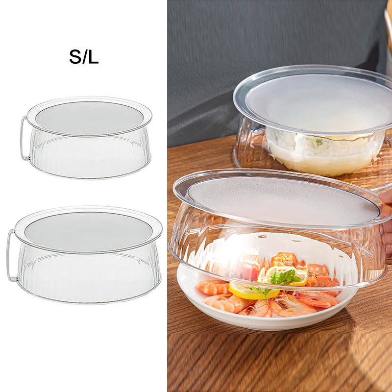 Microwave Food Lid Microwave Splash Proof Lid Clear Smooth Surface With Handle 10 Inch Food Protective Cover Kitchenware