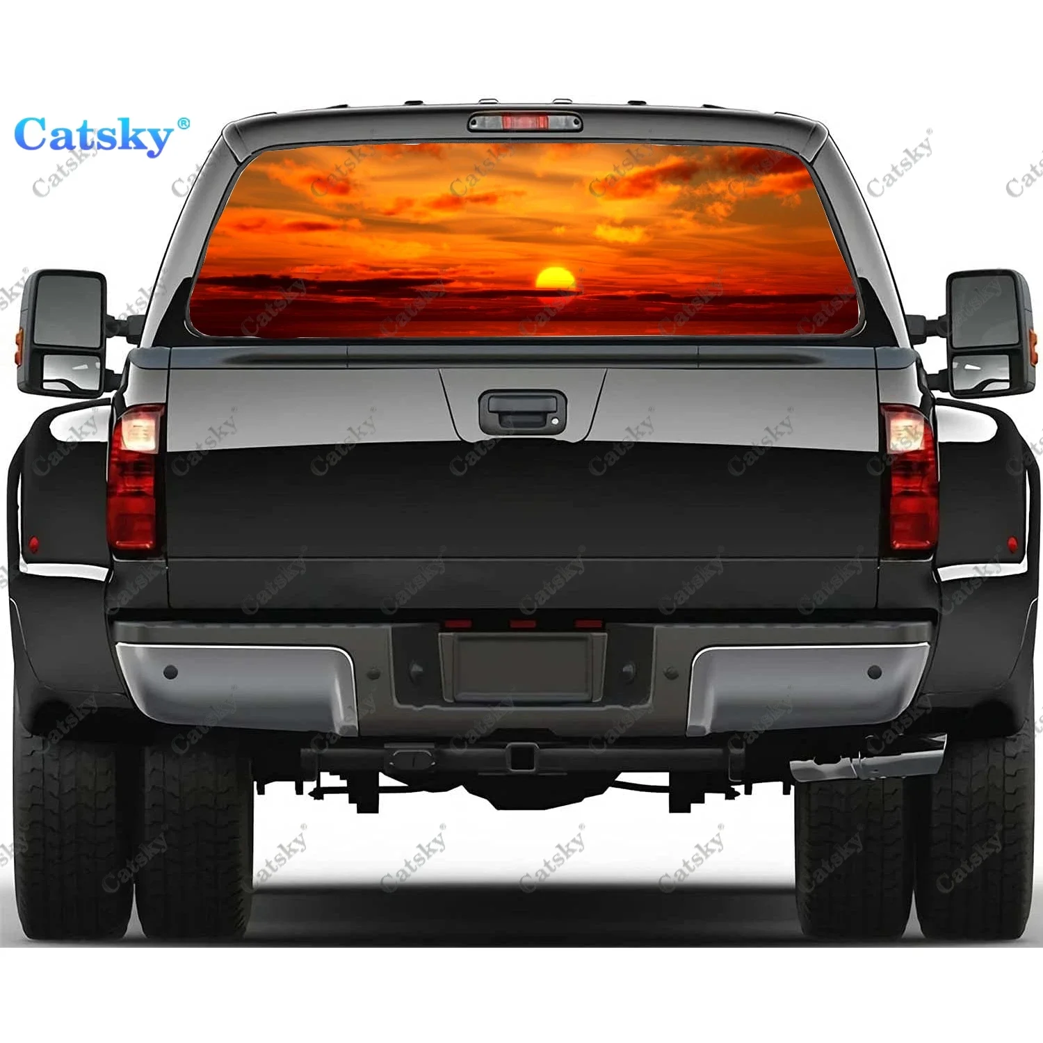 Nature Sunset Summer Window Decal Sticker Graphic PVC Decorative Truck Sticker Perforated Vinyl Universal Sticker