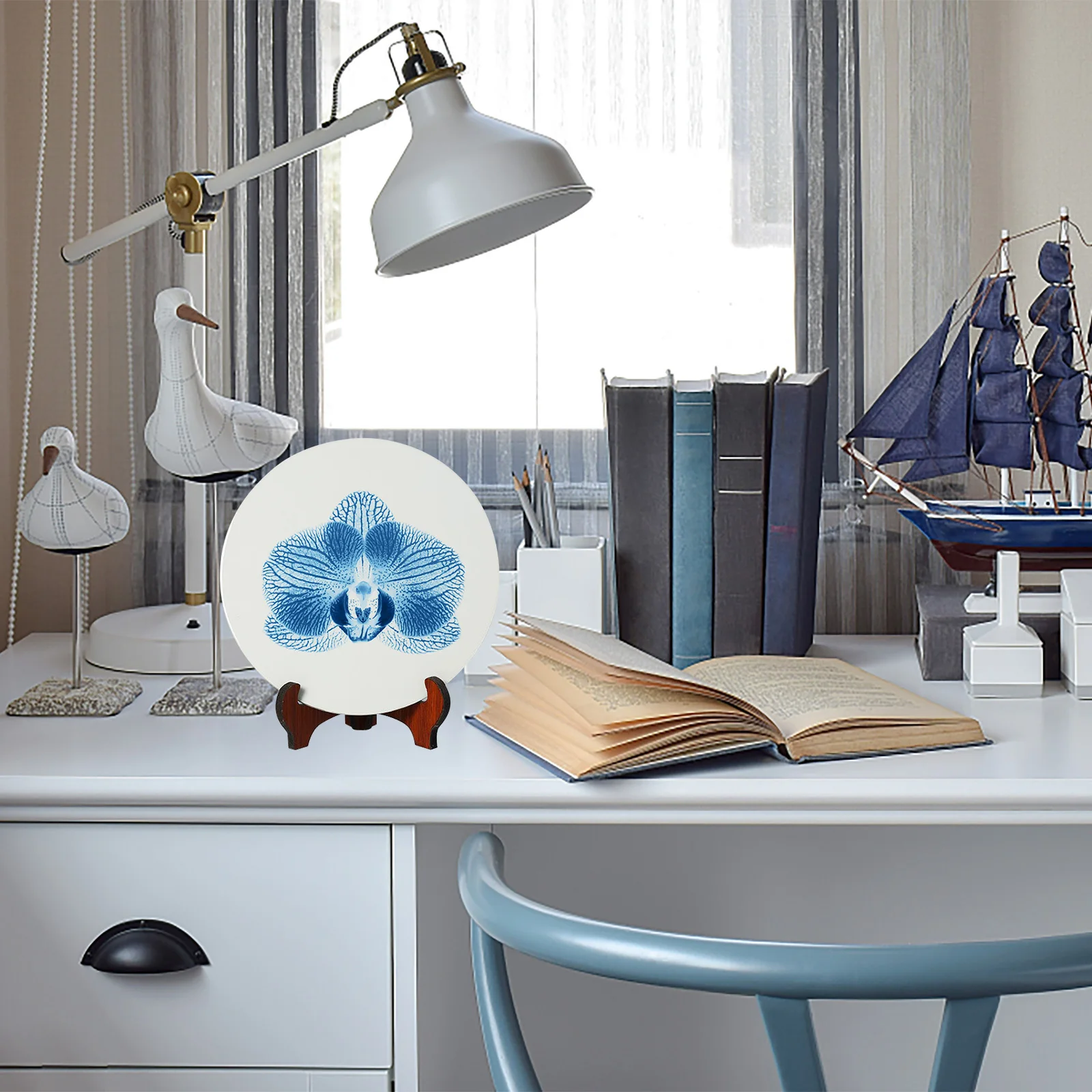 

DIY Ceramic Plate Durable Unfinished Blank Round Chip for Hand Painting Art DIY Supplies Drawing Board Ceramic Plate