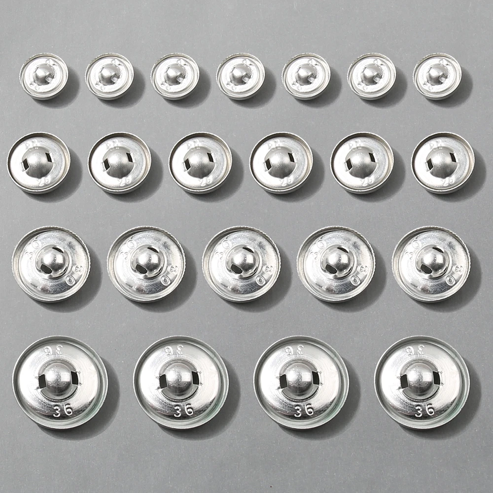 100sets/lot 16L-60L Covered Button Aluminum Base Round Bread Shape Fabric Buttons for Diy Cloth Coat Sewing Accessories