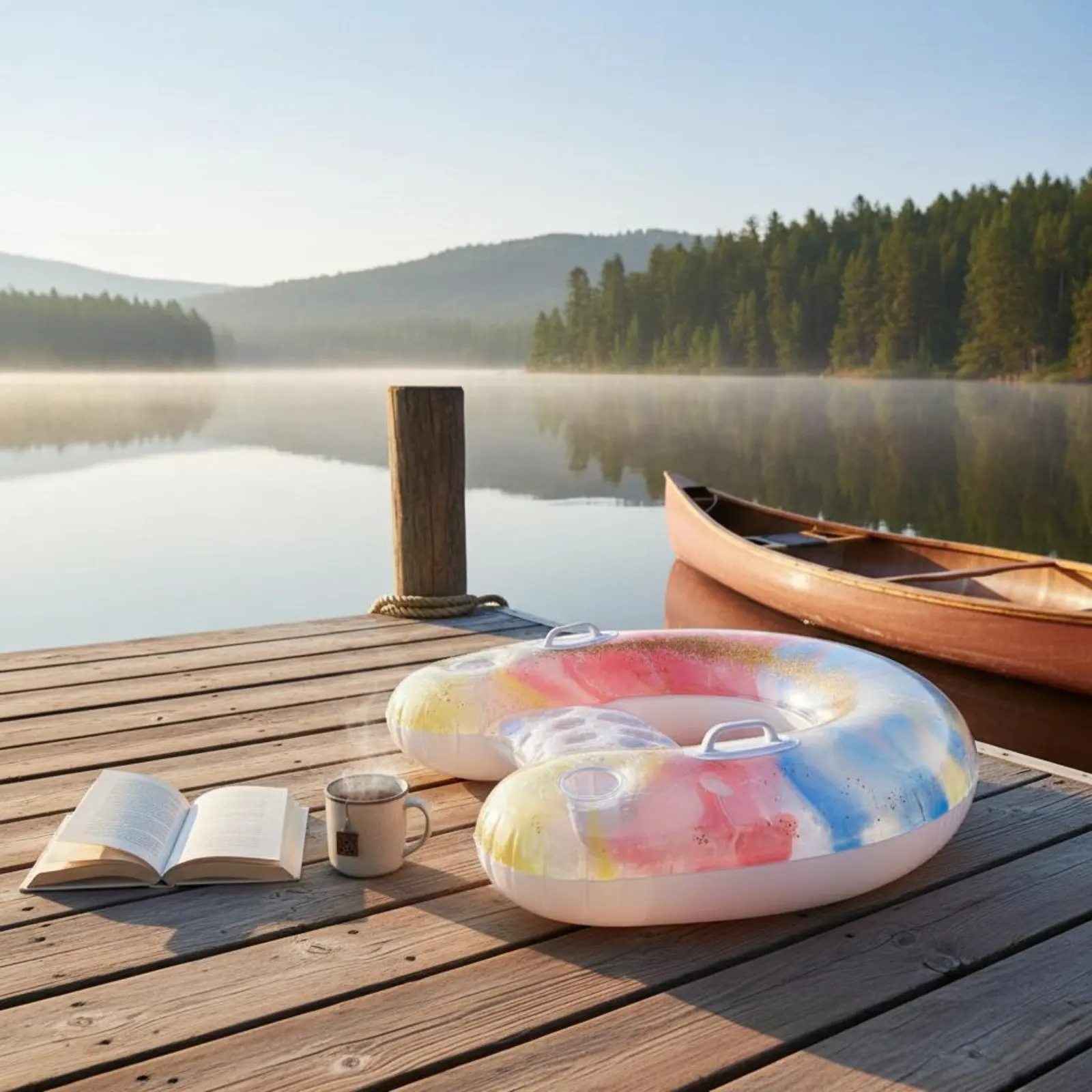 

Надувное кресло для бассейна, портативное надувное кресло для бассейна с держателями для напитков, водный шезлонг с узором «Русалочья чешуя», устойчивое к ударам