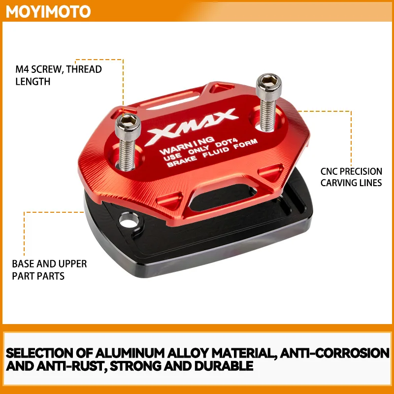 For Yamaha XMAX 300 250 2017-2025 2024 2023 2022 2021 2020 2019 XMAX Motorcycle Front Brake Reservoir Fluid Tank Oil Cup Cover 5