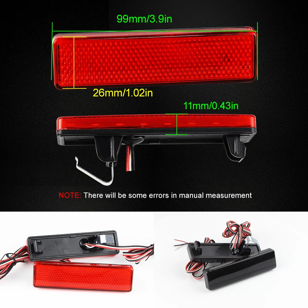 2Pcs LED Brake Lamp Rear Bumper Reflector Light for Renault Trafic Master for Nissan Primastar For Opel Vauxhall Vivaro Movano