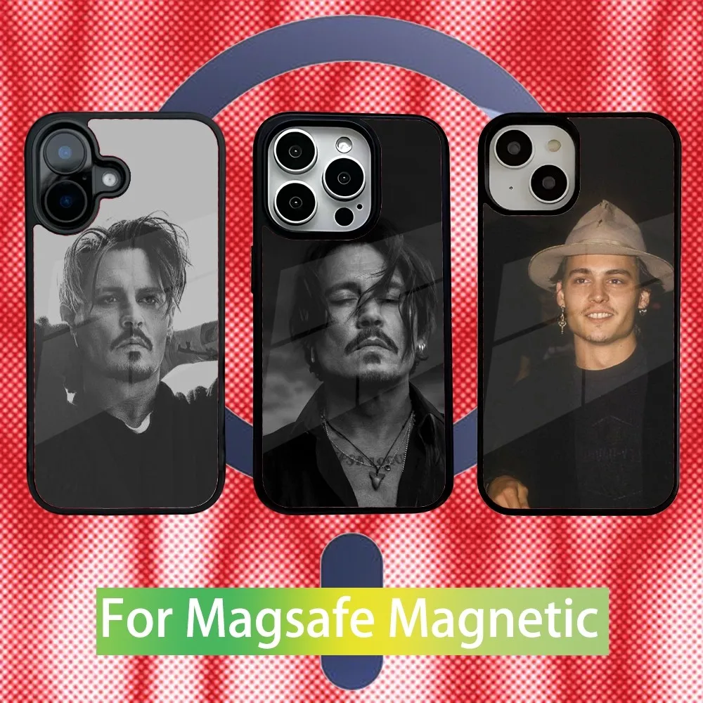 

Johnny Depp Actor Young Phone Case For iPhone 16,15,14,13,12,11,Pro,Max,Plus,Mini,SE New Magsafe Magnetic Wireless Charging