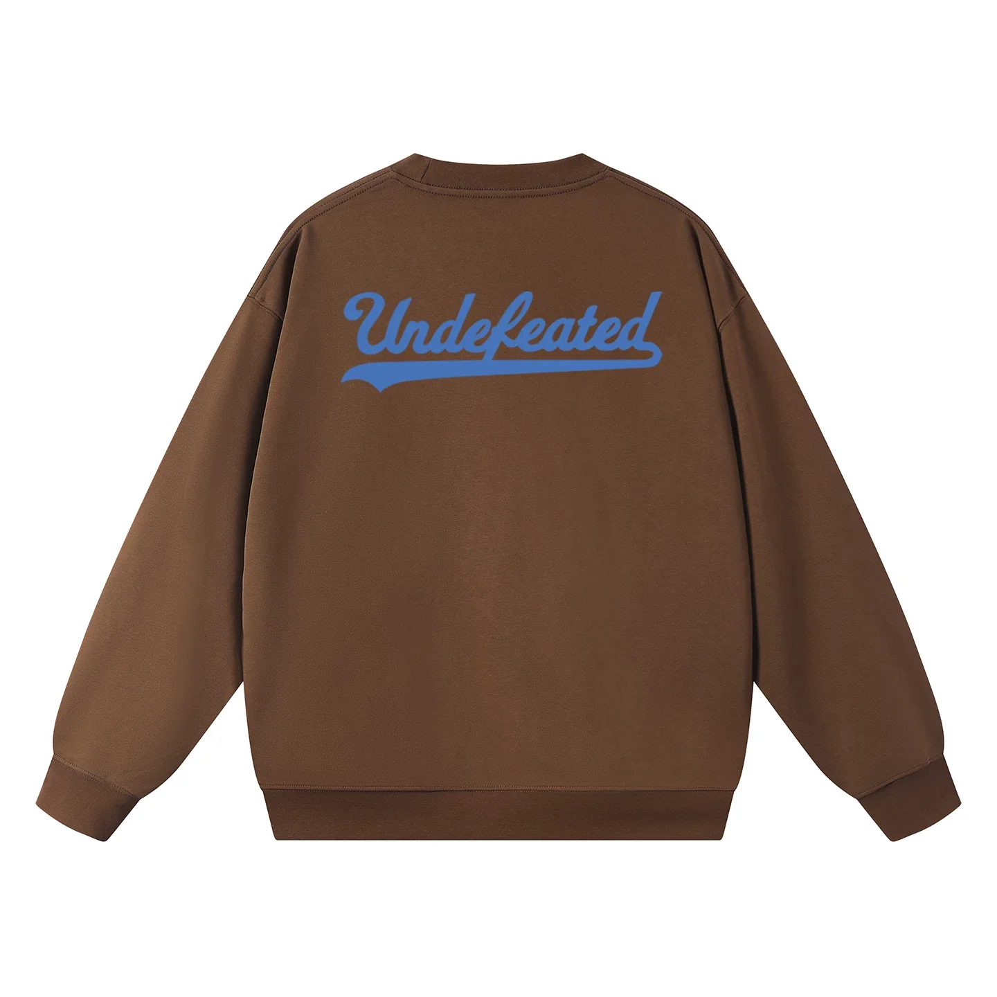 UNDEFEATED Letter Print Crewneck Sweatshirt - Unisex Breathable Soft Cotton Streetwear Pullover for Fall & Winter