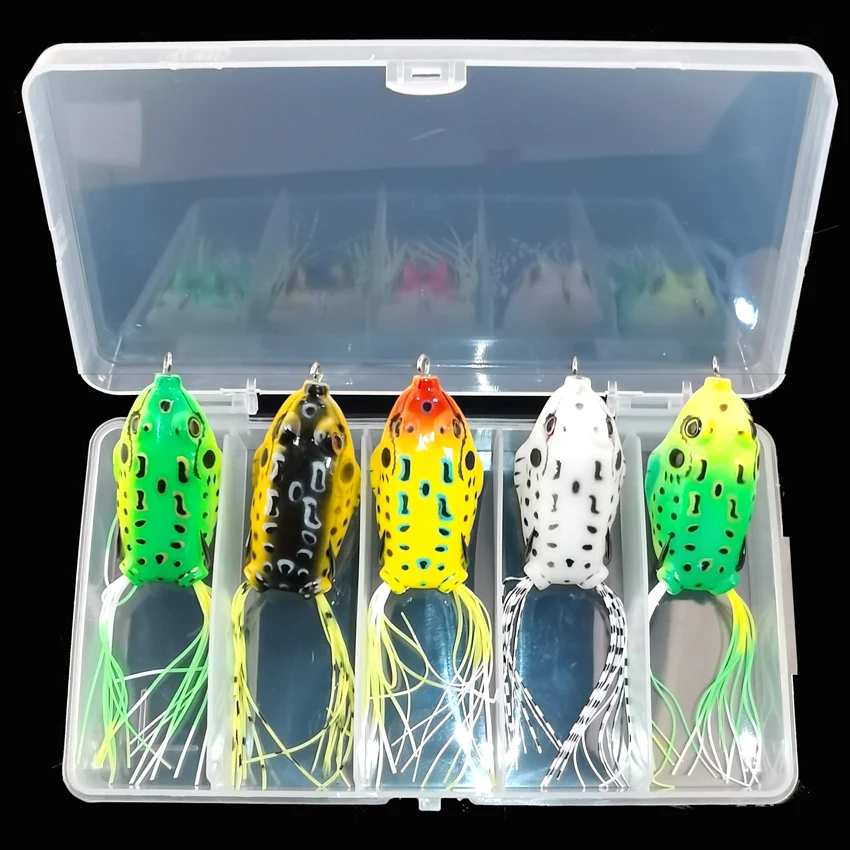 Aorace 5Pcs Fishing Lures: Affordable and Durable Topwater Ray Frog Tube Bait