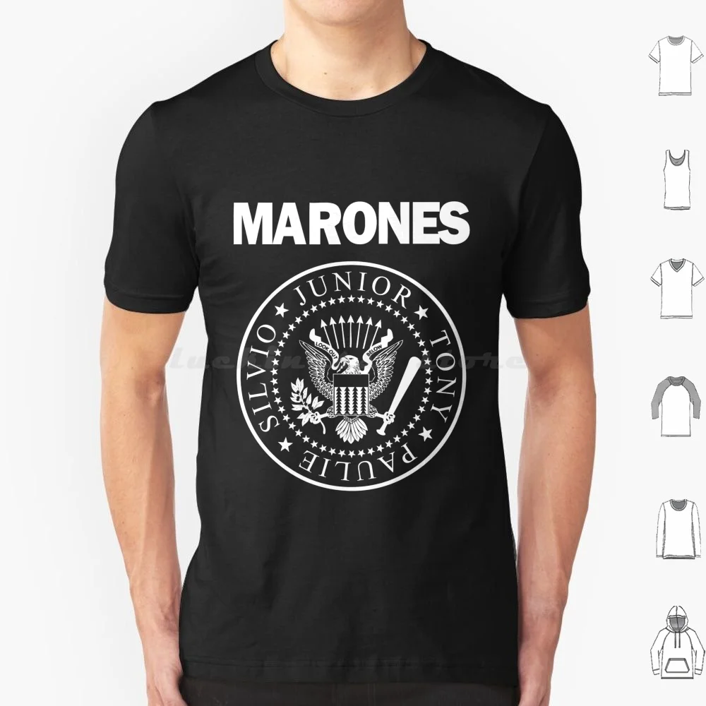 Marones (blanco) camiseta 6xl algodón Cool Tee Marone Marones Punk Metal And Roll Nyc New York Cbgbs parodia comedia música