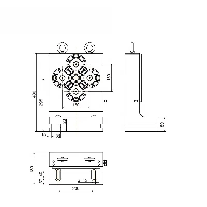 Mandrino a punta zero AMF assemblato su blocco quadrato CNC