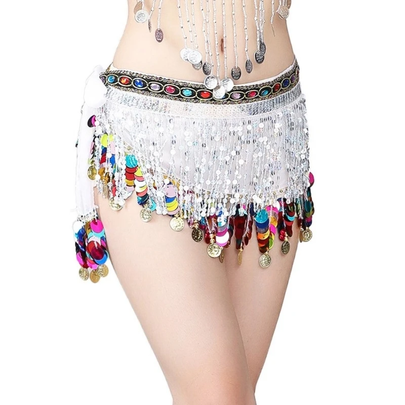 Sequins Mini Skirt Glitter Dance Skirt Side Slit Bandage Short Skirt Beach Swimsuits Coverups Wrap Skirt for Raves Party