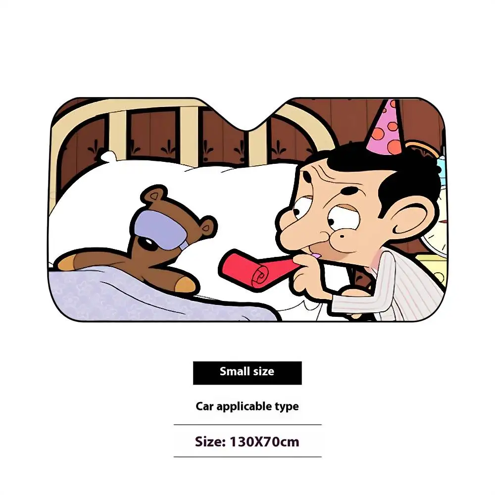 Милые забавные автомобильные солнцезащитные шторы M-Mr B-Bean 130x70 см, автомобильный солнцезащитный козырек, защита от ультрафиолета, авто козырек, аксессуары для Ca