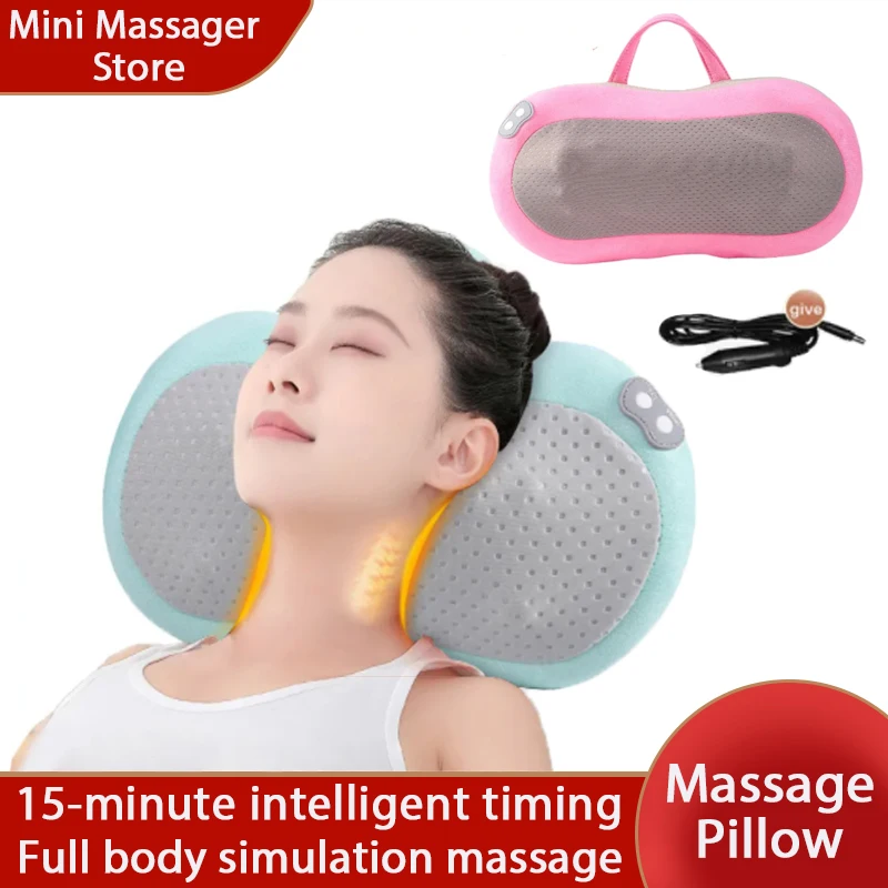 Cervical Massage Pillow Heating Electric Neck Massager Neck Shoulder and Back Multifunctional Plug-in Electric Massage Pad