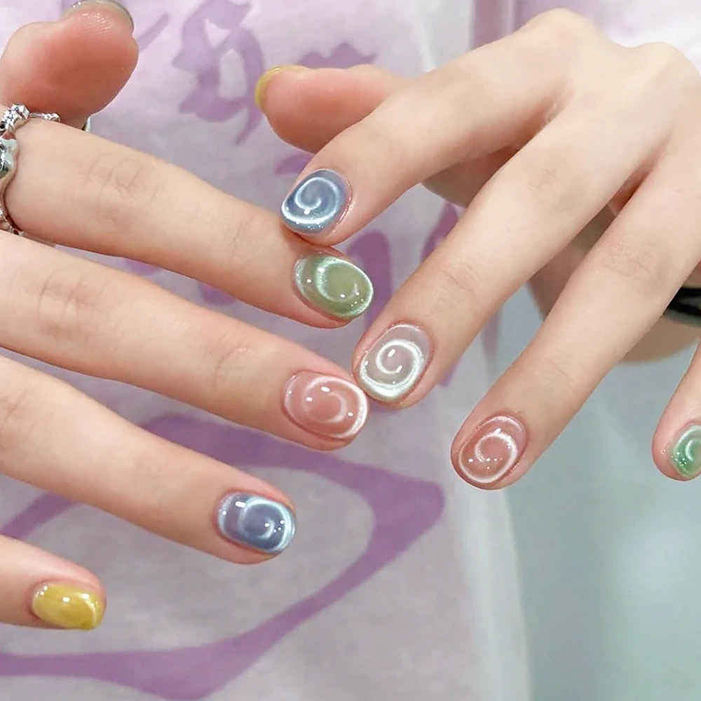 New Fancy Cat Eye Nail Magnet Magnetic Pen 3D Vortex/Glass Bead/Moon/Water Ripple/Circle/French Effect Suck Cat's Eye Magnet Pen
