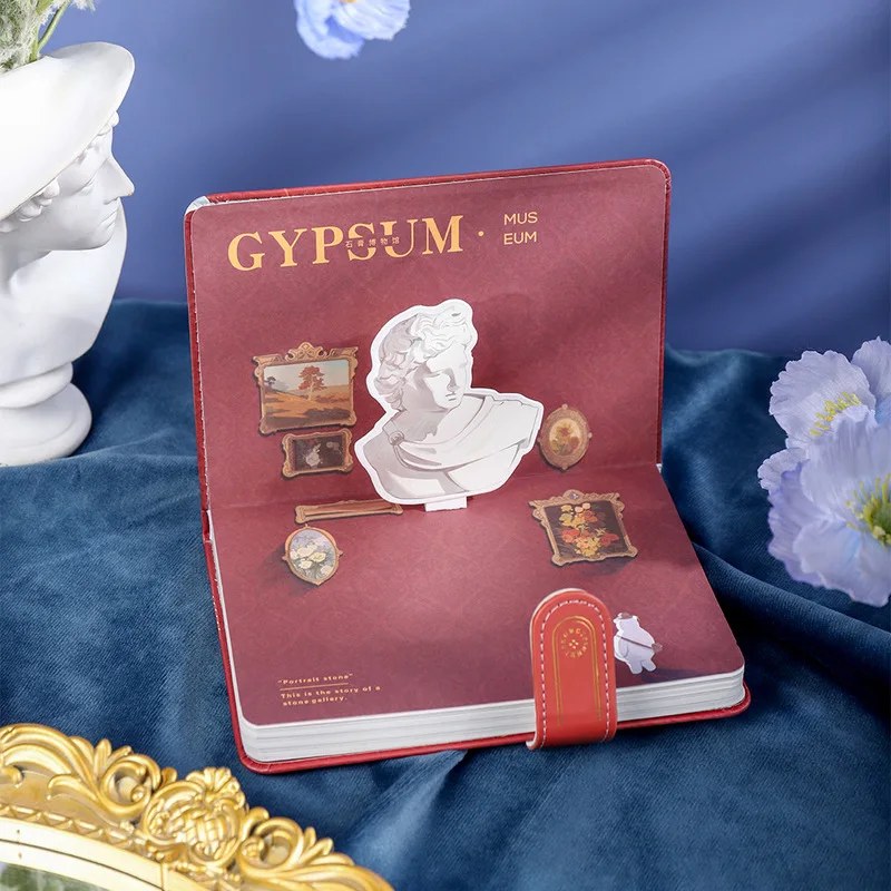 New Gypsum Museum Series Creative Ins Handbooks Color Pages Notebook 36KPU Magnetic Buckle Notebook Student Stationery Gifts