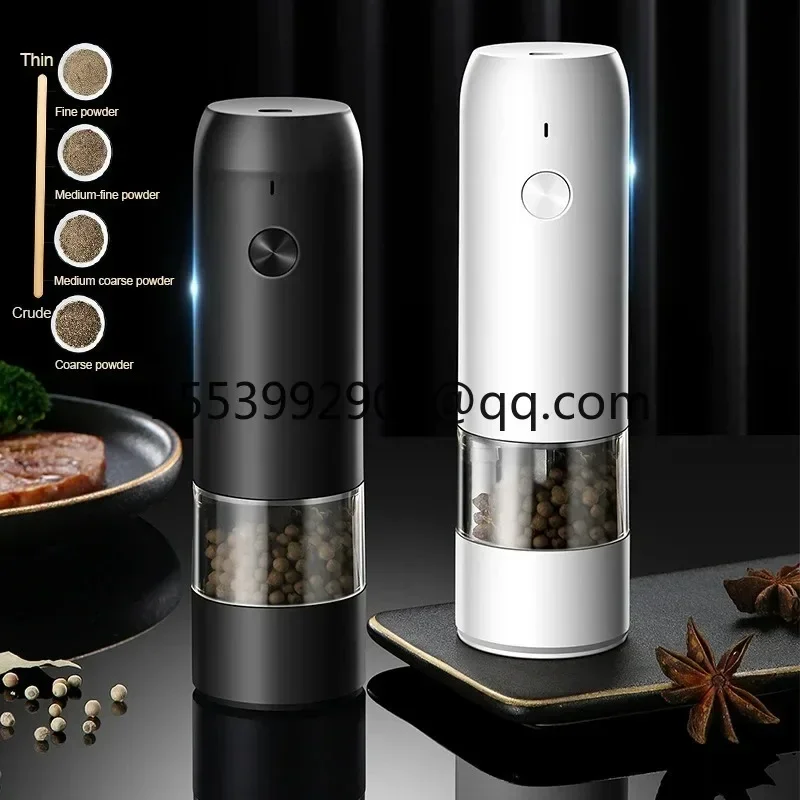 Rechargeable Electric Grinder Salt Pepper Mil  USB Automatic 6 Gears Adjustable Coarseness Spice Mill Kitchen Tools