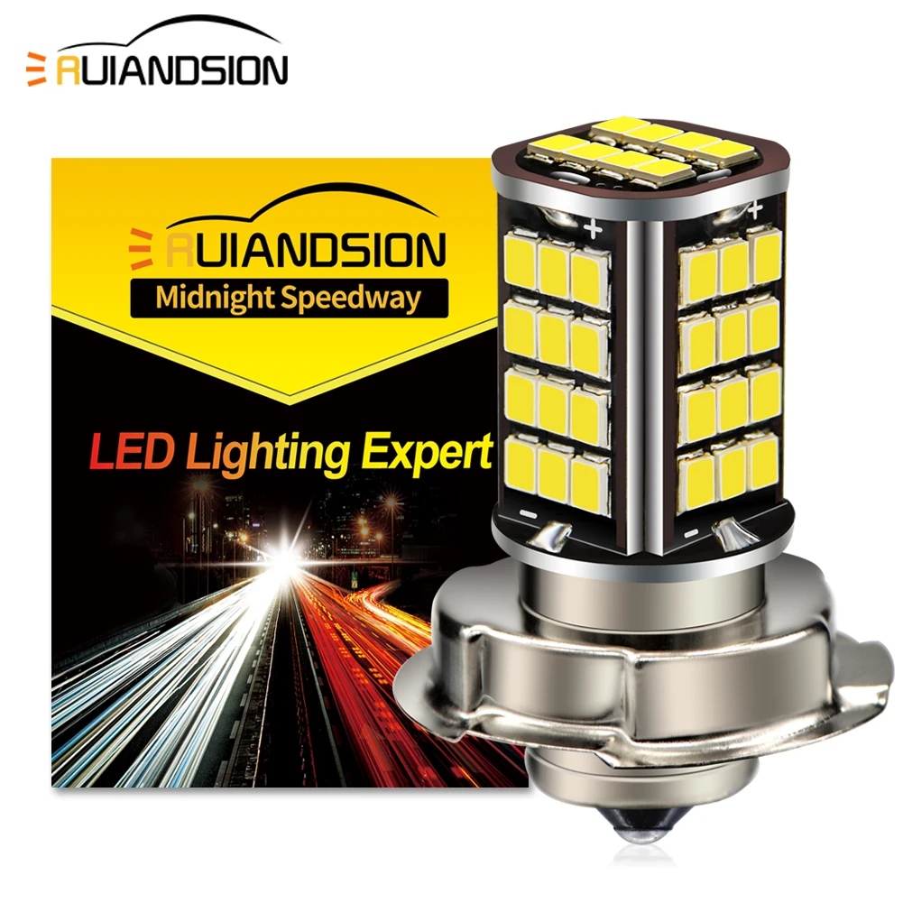 1pc P26S P30S LED Motorcycle Headlights Lamp LED Motorbike UTV ATV Light 6V 12V 12-80V White 56SMD 2835 Chips