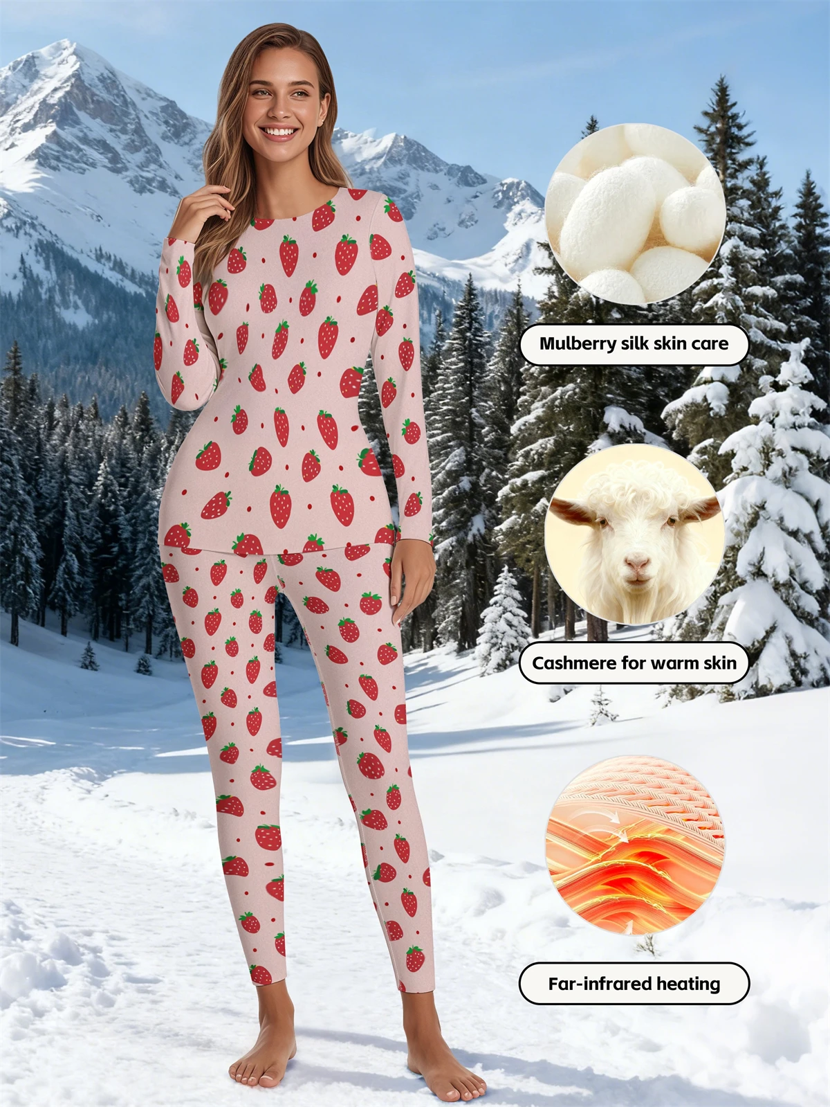 1 مجموعة ملابس اخلية حرارية دافئة مثير السيدات العشير طويل جونز النساء على شكل مجموعات الإناث الياقة المتوسطة تشكيل الملابس الحرارية #2