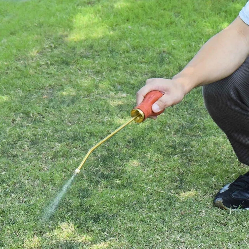 Manual squeeze Bulb Duster Long Bent Brass Tube Insecticide Applicator Lasting Rust Proof Silicone Powder Duster Pest Control