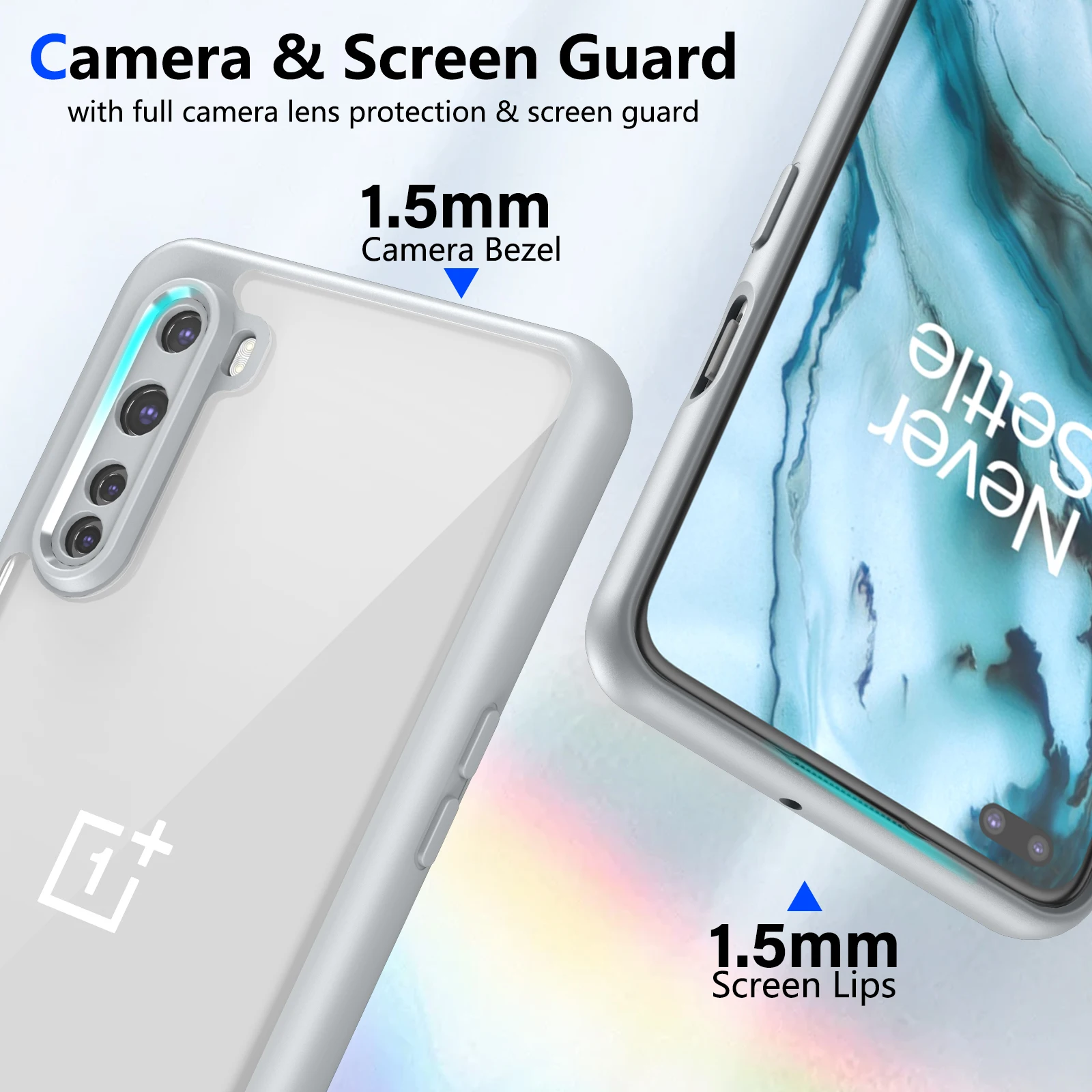 Oneplus Nord AC2001 AC2003 Hülle, stoßfeste Silikon-Stoßstange, Luftpolster, klare, matte Rückseite, harte Handyhülle für One Plus Nord – Detail 13