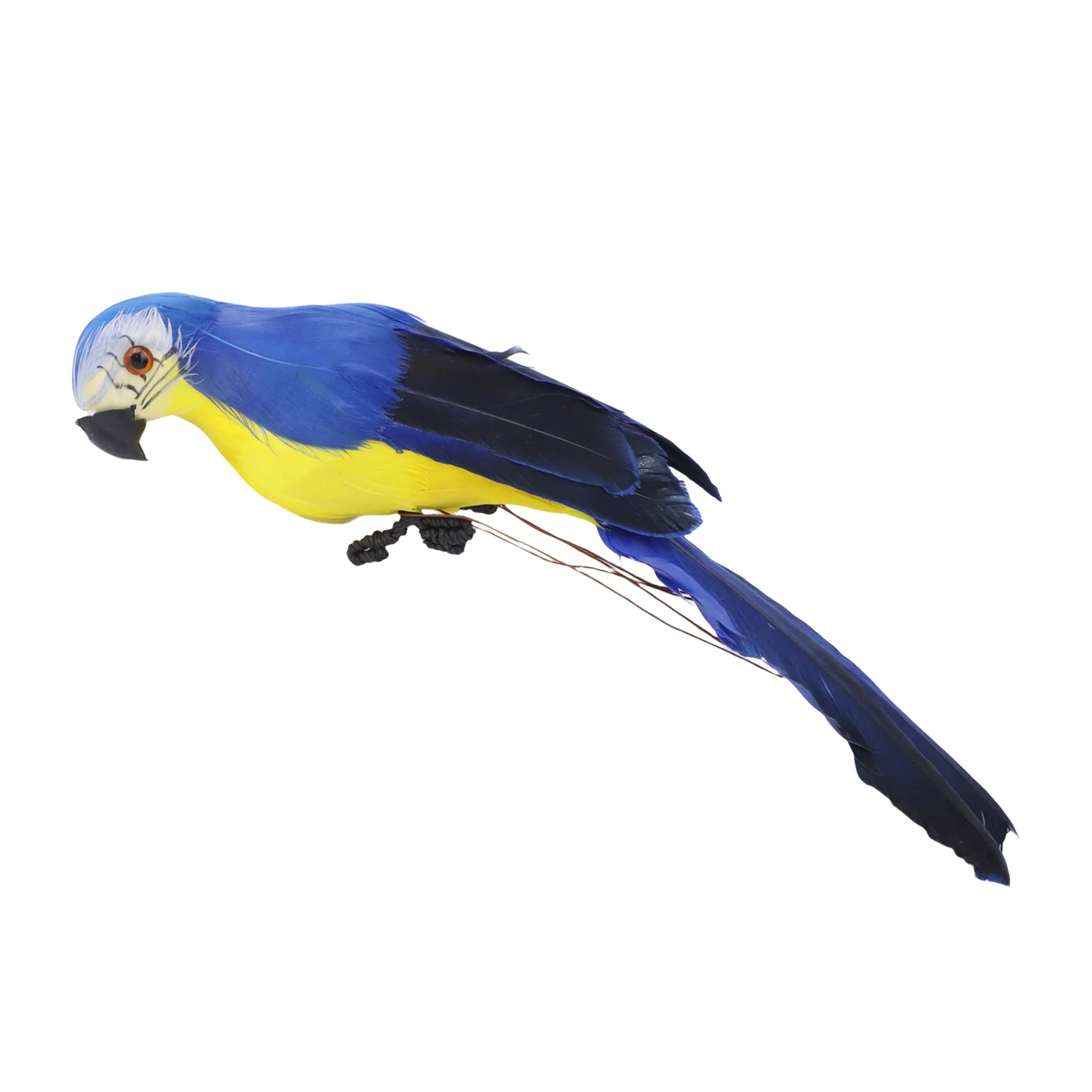 Lifelike Feathered Bird Ornament Artificial Fake Parrot for Garden Decoration Multicolor Foam and Feather Material 25cm