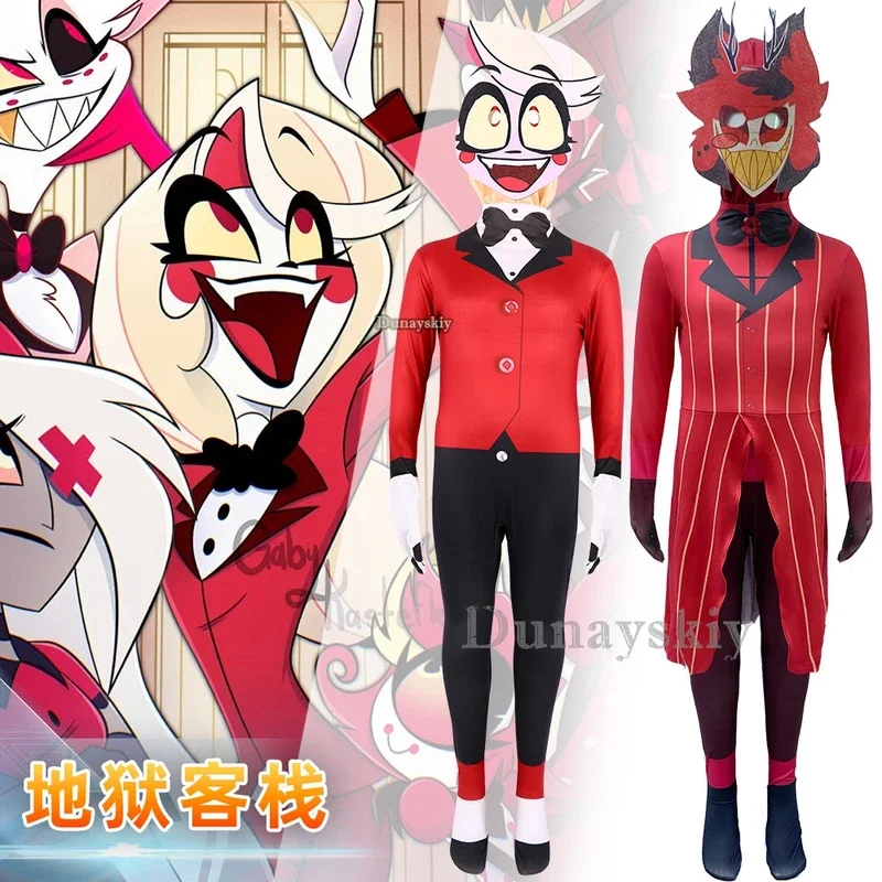 Mono con Peluca de ALASTOR para hombre y mujer, disfraz Sexy de Anime para carnaval, 2024