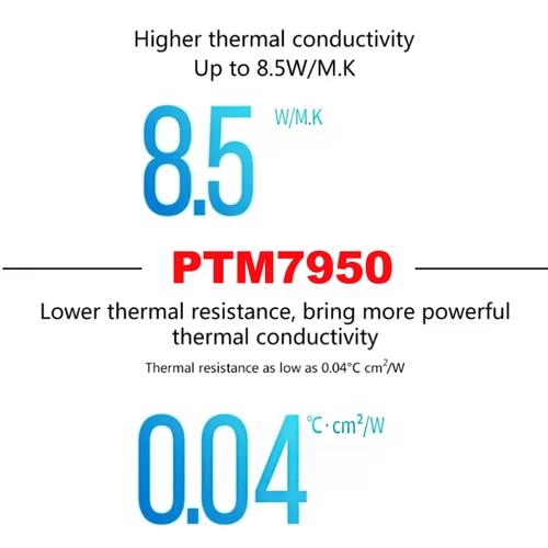 Imagen 2 del producto Honeywell PTM7950 0,25mm almohadilla de cambio de fase 8,5 W procesador almohadilla térmica portátil/CPU/GPU disipador térmico 40x40 20x30 grasa de pasta térmica