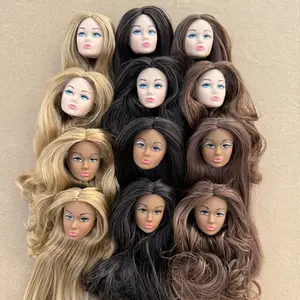 Vintage 1/6 PP Cetakan Wajah Kepala Boneka fr Beige Warna Kulit Coklat Tua Kepala Boneka Fashion Make Up DIY Bagian Mainan Hadiah Ulang Tahun Anak Perempuan 8 kepala boneka fashion penjualan terbaik - №