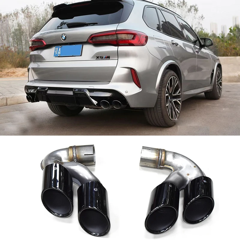 Quad Carbon Exhaust Tip For BMW X5M G05 X6 G06 X7 G07 2019 2020 Muffler Tip 304 Stainless Steel Car Exhaust Pipe Tailpipe