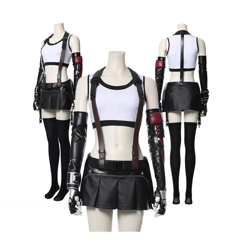 

Tifa Lockhart Cosplay Costume Fantasy VII Adult Women Sports Vest Skirt Gloves Outfits Halloween Carnival Party Suit