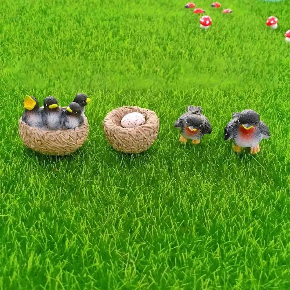 Multicolor Miniature Birds Figurines Fairy Garden Ornament Resin Micro Swallow Model Bonsai Embellishment Home Decoration