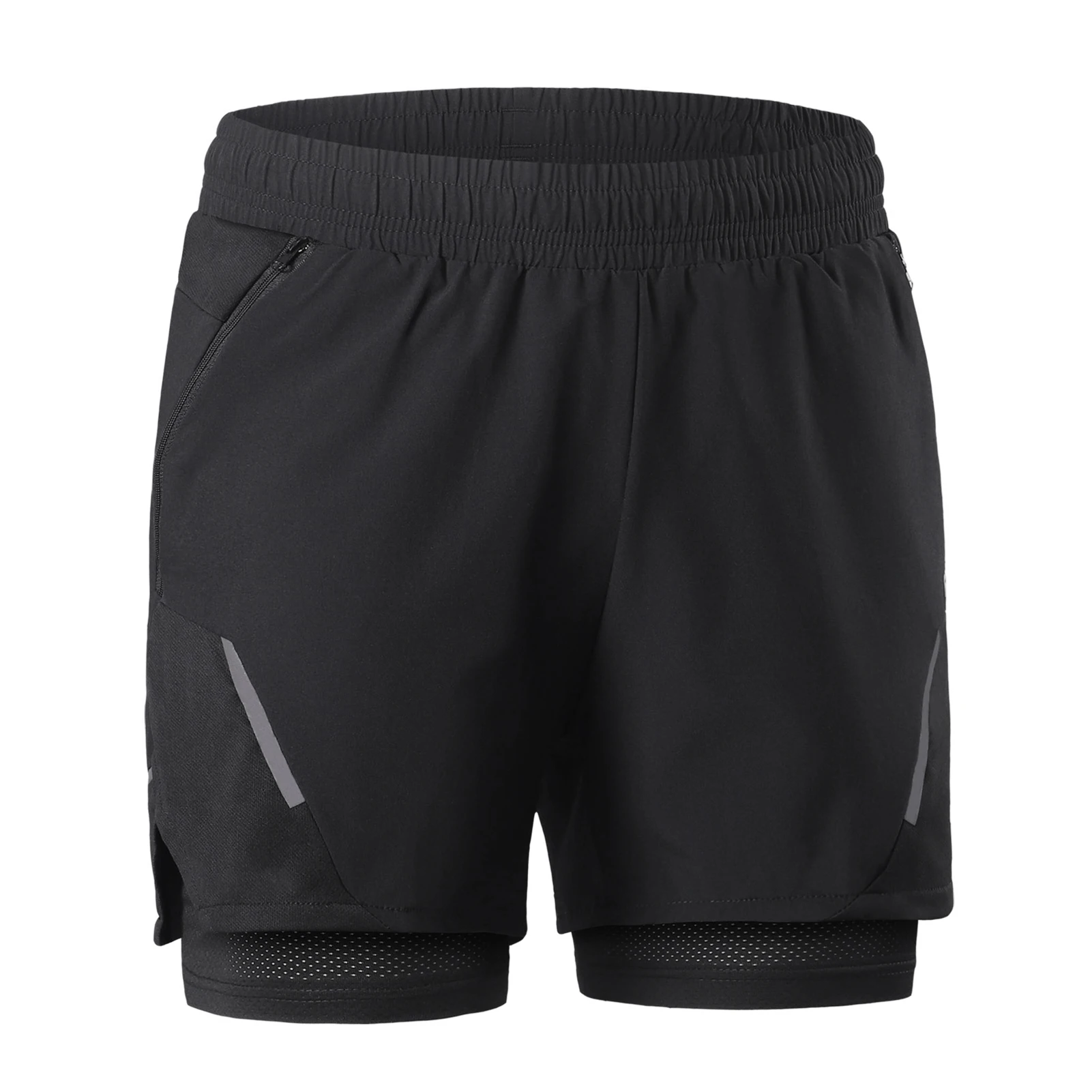 2-In-1 Men Running Shorts with Zipper Pockets Quick Dry Exercise Shorts for Training Gym Workout Summer short homme 2023 New