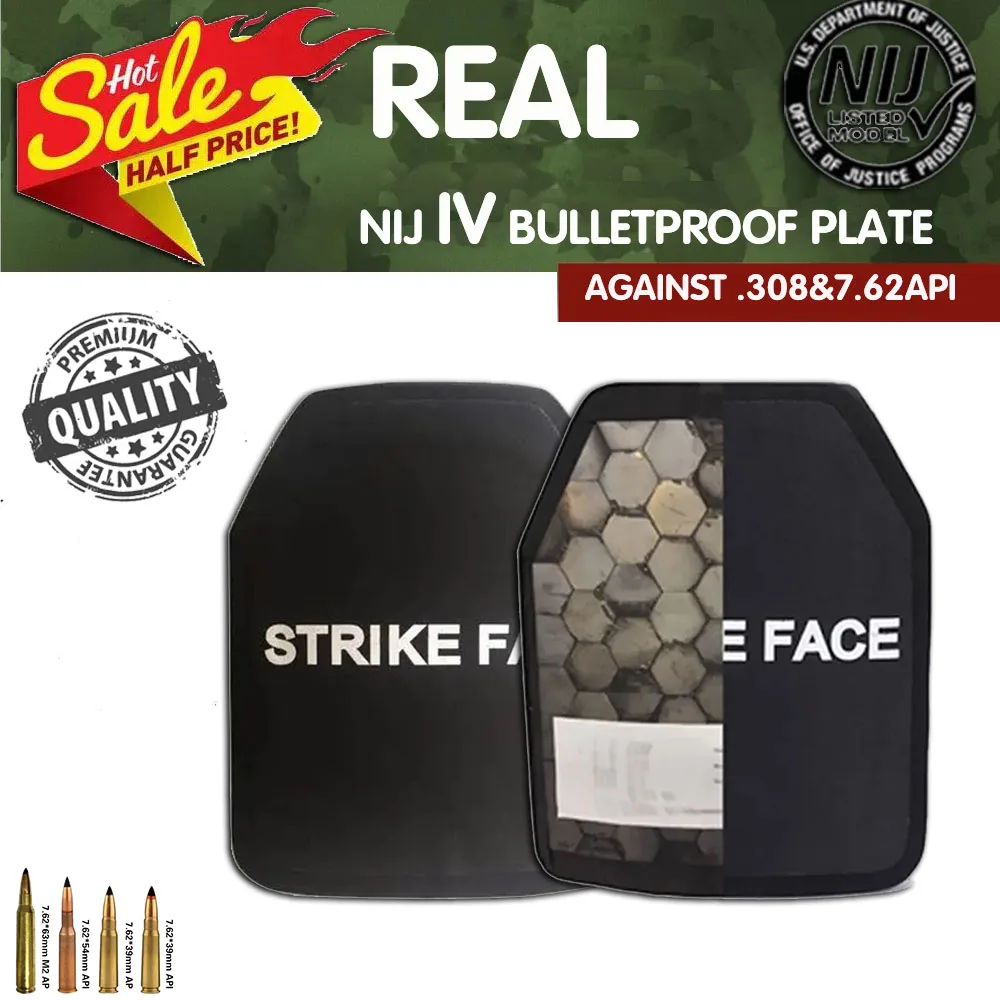 Factory In Stock Real ICW Ceramic Bulletproof Tactical Plate NIJ IIIA Rank 4 Ballistic Body Armor 7.62mm Withstand M2AP AK47 M80