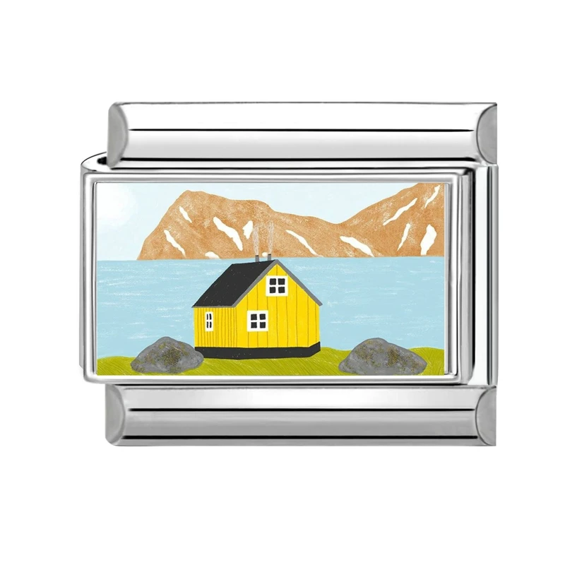Mountains and Seas Scenery Italian Charm Links for Bracelets