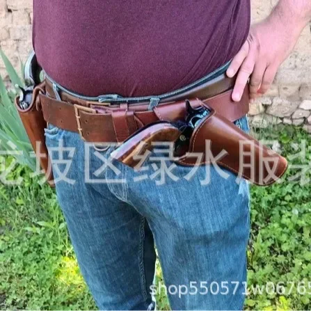 

HOT 2025 European and American Punk Medieval Revolver Holster with Retro Waist Leather Goods