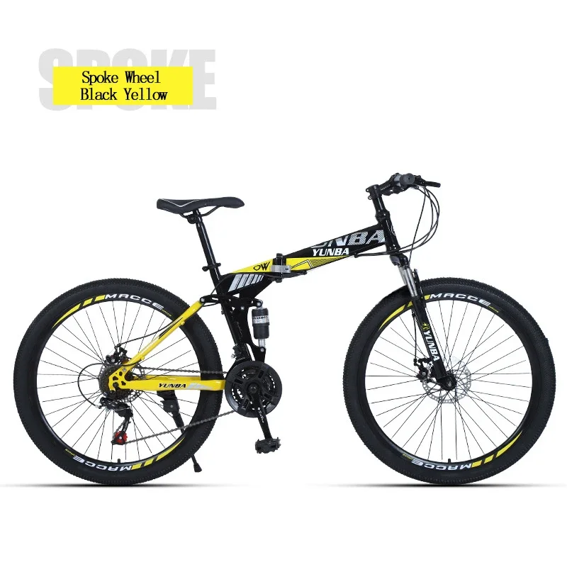 2024 Hot Selling Folding Frame Wheel Mountain Bike 24/26 Inch 30 Speed Spoke Wheel High Profile Mountain Bike