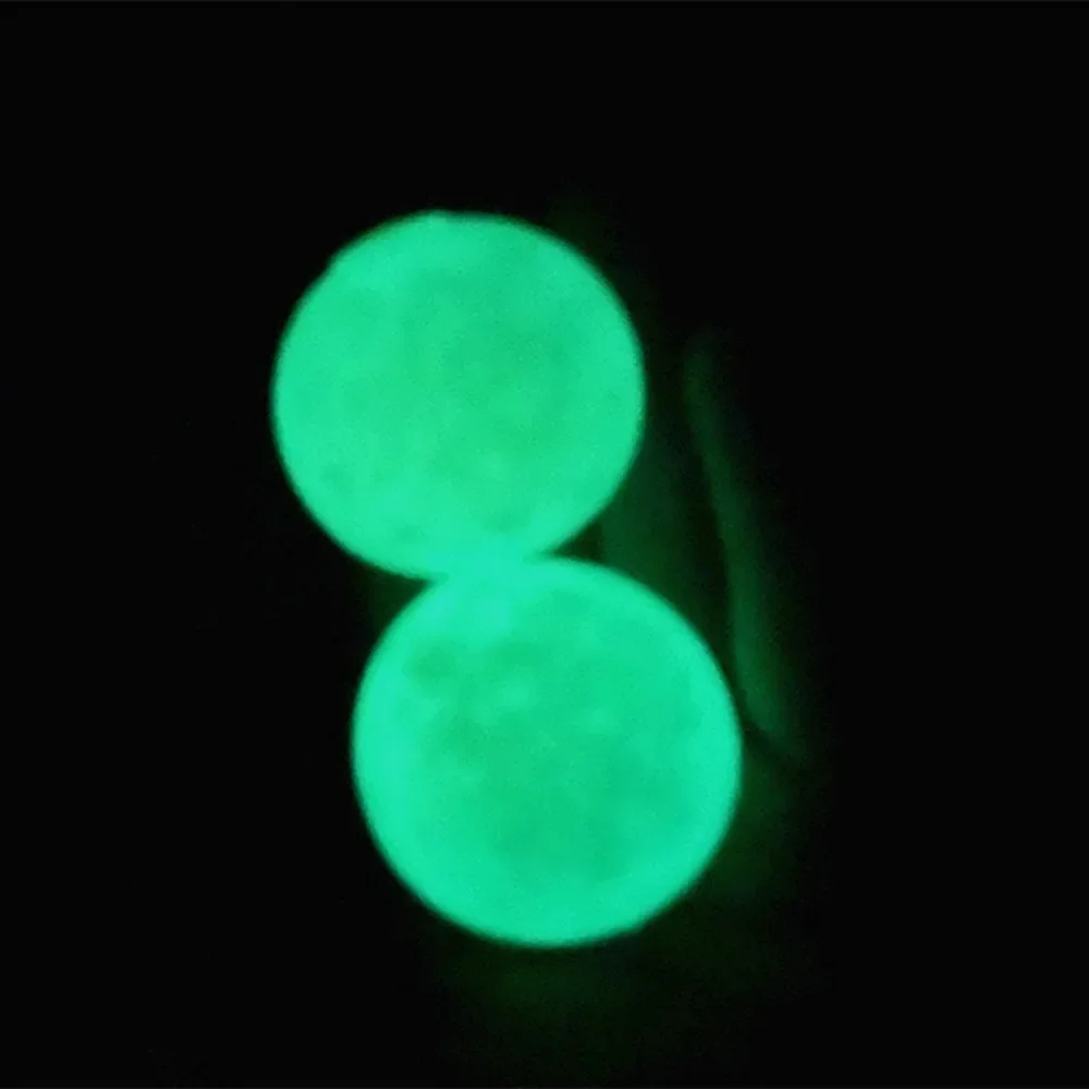 5PCS Luminous Sticky Wall Suction Ball High Bouncing Rubber Balls Multi-color Glowing In The Dark Decompression Shiny Toy