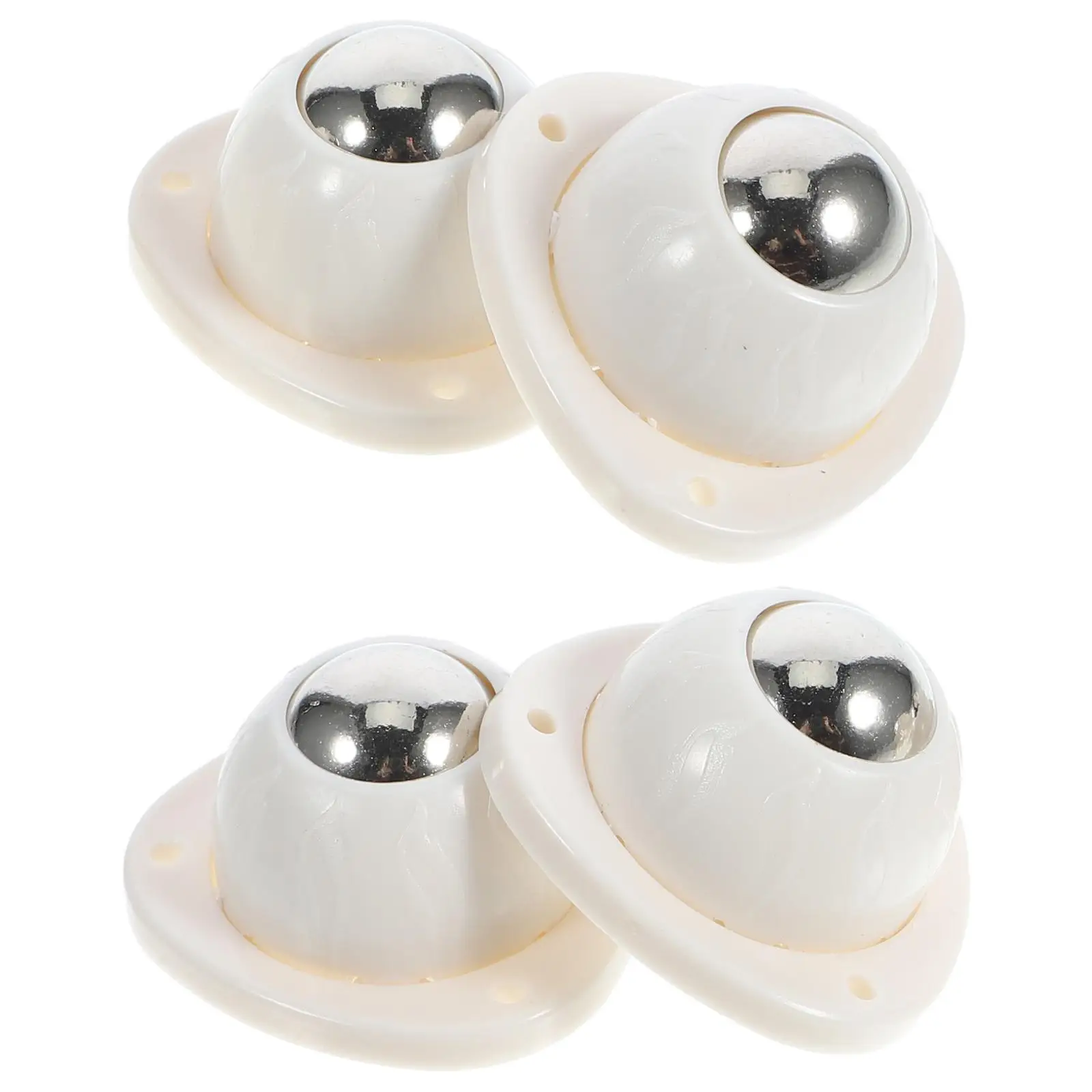 4 Pcs Furniture Casters 18mm White Steel Swivel Adhesive Wheels for Appliances Storage Box Trash Can Smooth Movement Easy