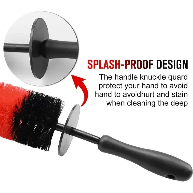 Tire Brush Set Car Detail Kit 19 Inch Long Soft Brush Bristles Wheel Brush Detail Brush Internal and External Cleaning Brush image 2