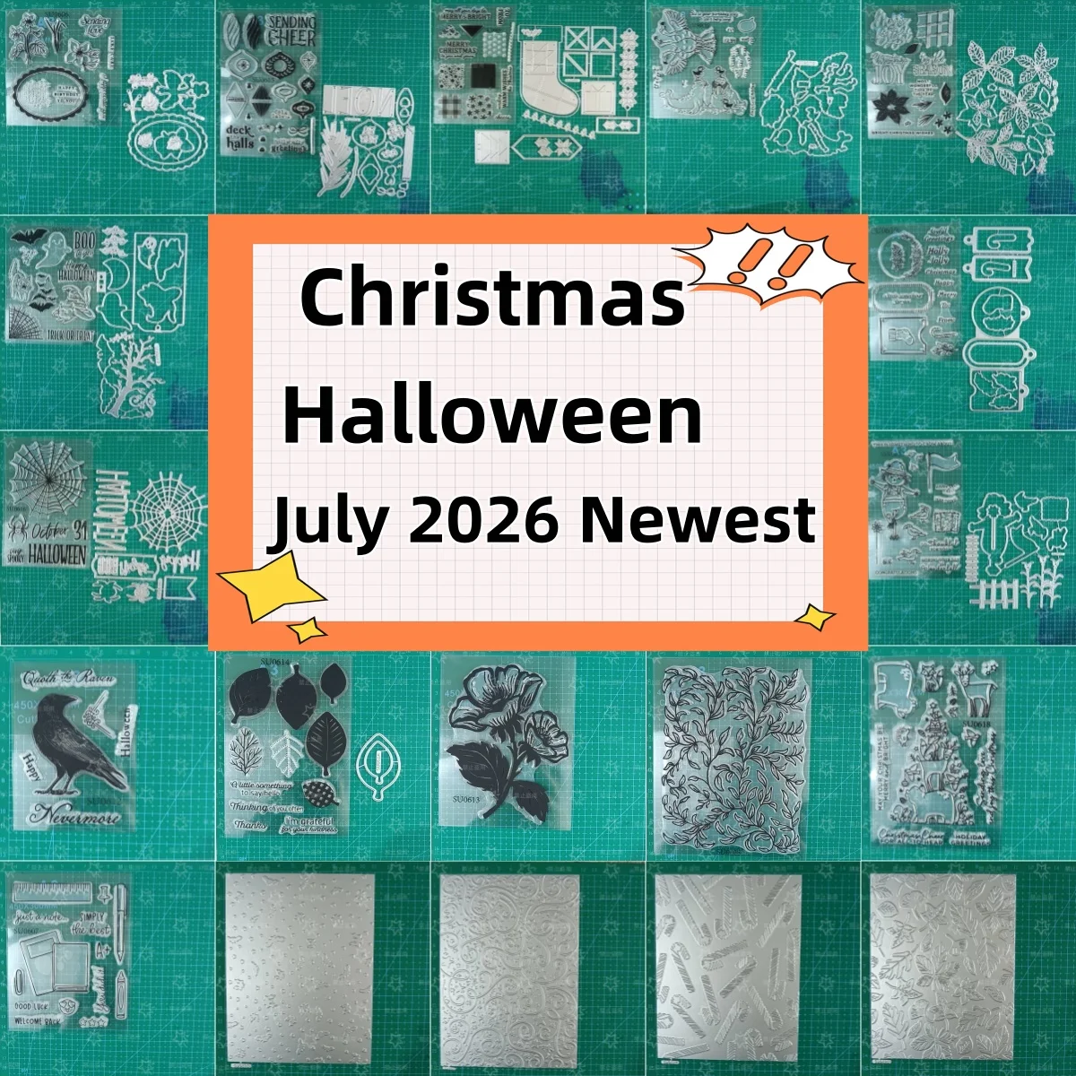 Nouvelles matrices de découpe en métal et tampons transparents à motif fantôme d'Halloween et de Noël, avec feuille à chaud, pour la décoration DIY et le scrapbooking en papier - Juillet 2026