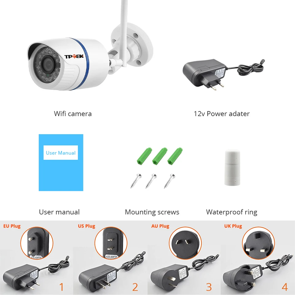 4MP 1080P IP Camera Outdoor WiFi Security Camera Wireless Video Surveillance Wi Fi Bullet Waterproof CCTV  HD Camara CamHi Cam