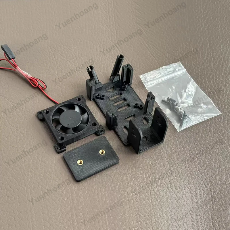 1Set FPV VTX Mount Base w 5V/12V Cooling Fan Compatible with WalkSnail Avatar HD KIT/MIRCO HD V2 for RC Car/Fixed-Wing Airplane