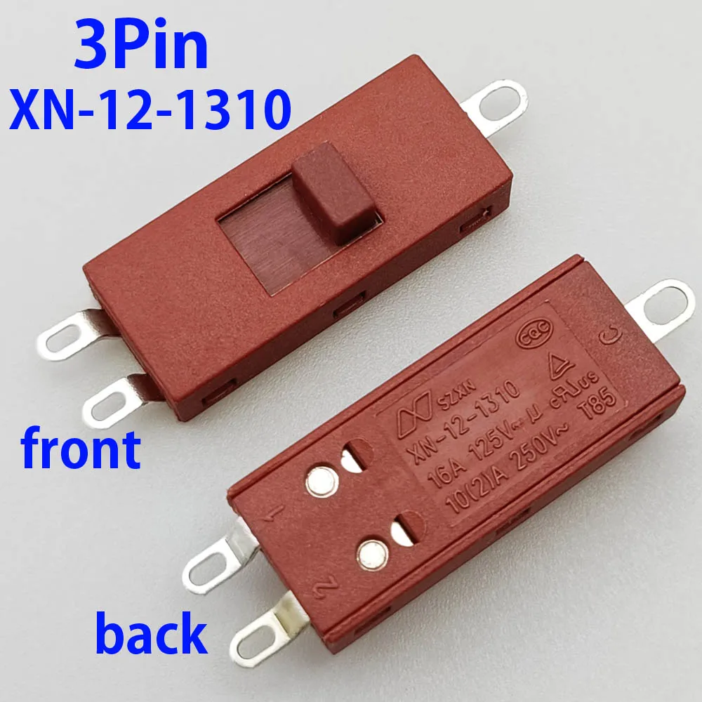 Interruptor deslizante de palanca para secador de pelo, 3 pines, 4 pines, XN-12-1310/XN-14B/XN-14C, 16A, 125V/10A, 250V, conector de interruptor de alimentación para soplador de secador de pelo