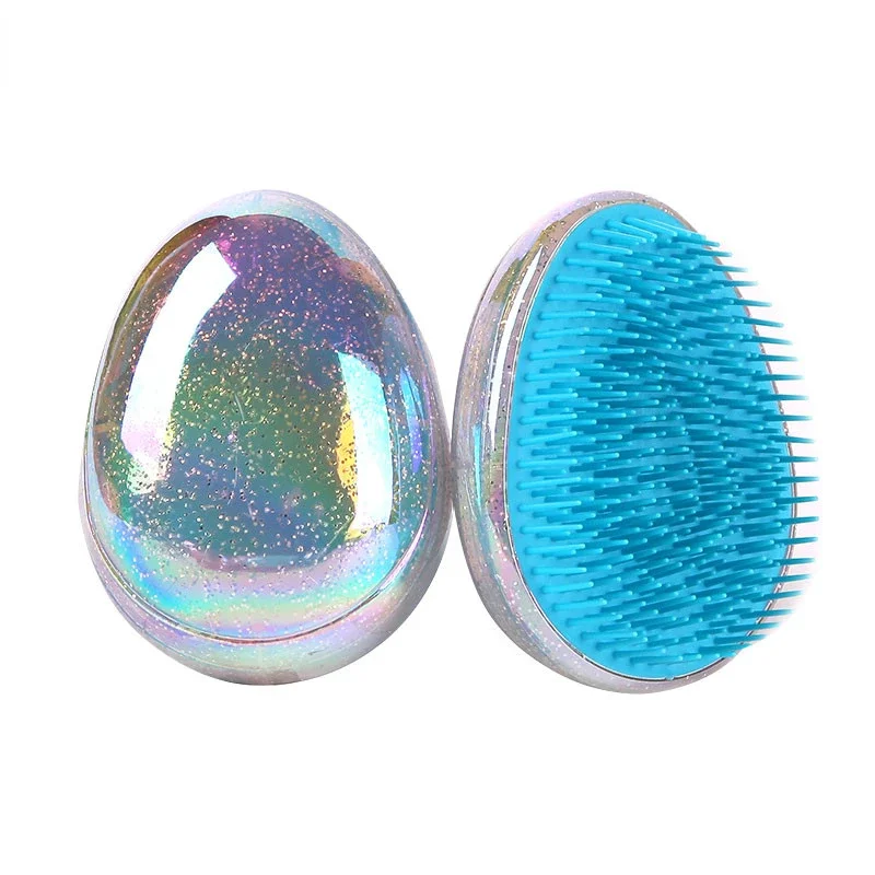 Marbling Egg Shape Glitter Straight Hair Brush Anti-knotting Hair Smoothing Combs Anti Static Massage Hairbrush Hair Care