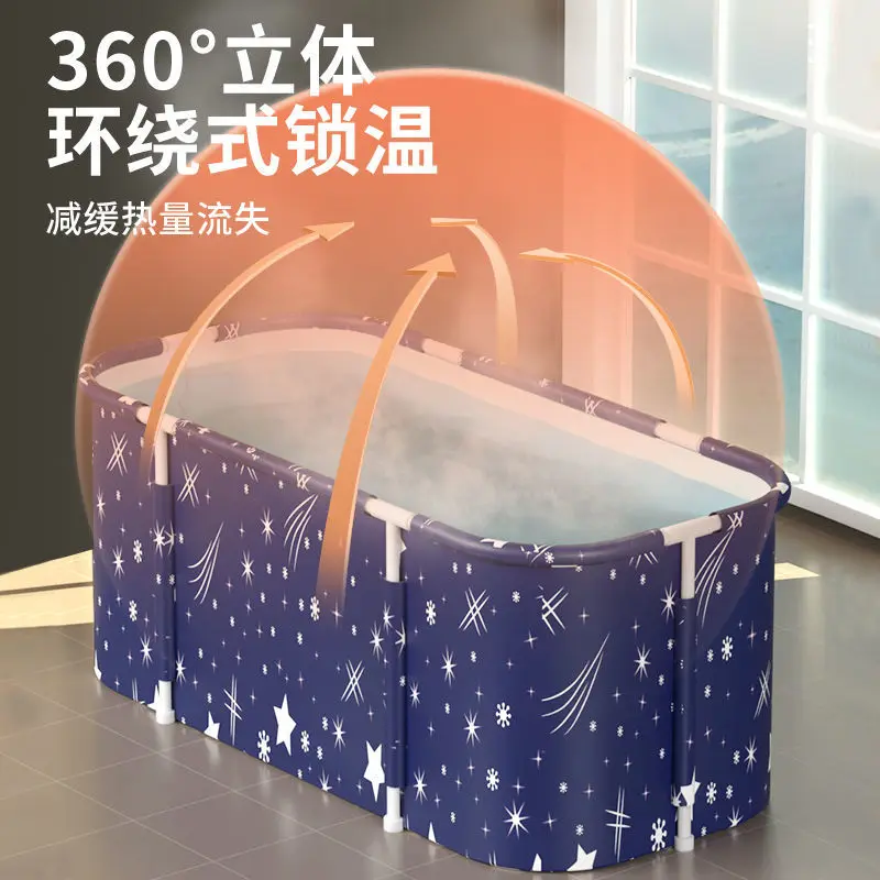 Portable Adults Foldable Bathing Tub Home Folding Bathtub Bath Bucket Large Capacity Keep Hot and Cold Foldable Tub Spa Bathtub