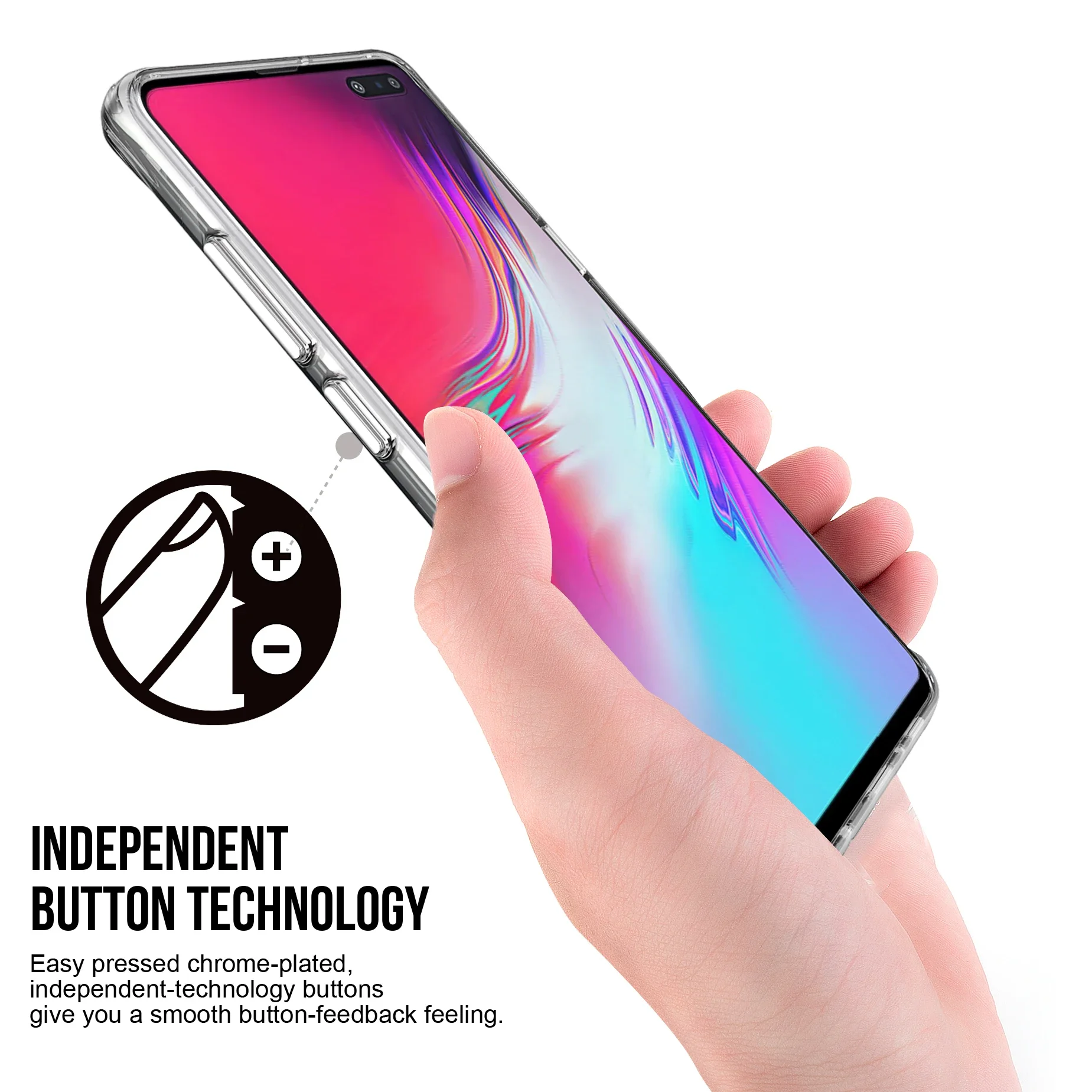 Space Transparent Case for Samsung Galaxy S10 Plus 5G S10Plus Soft TPU + Hard PC HD Clear Shell Hybrid Shockproof Cover