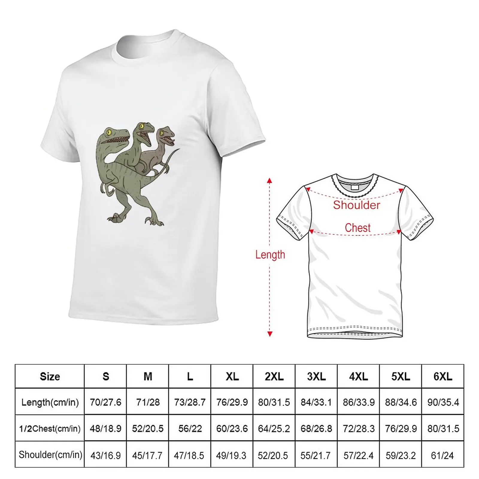 Velociraptors T-Shirt Short sleeve tops mens graphic t-shirts hip hop