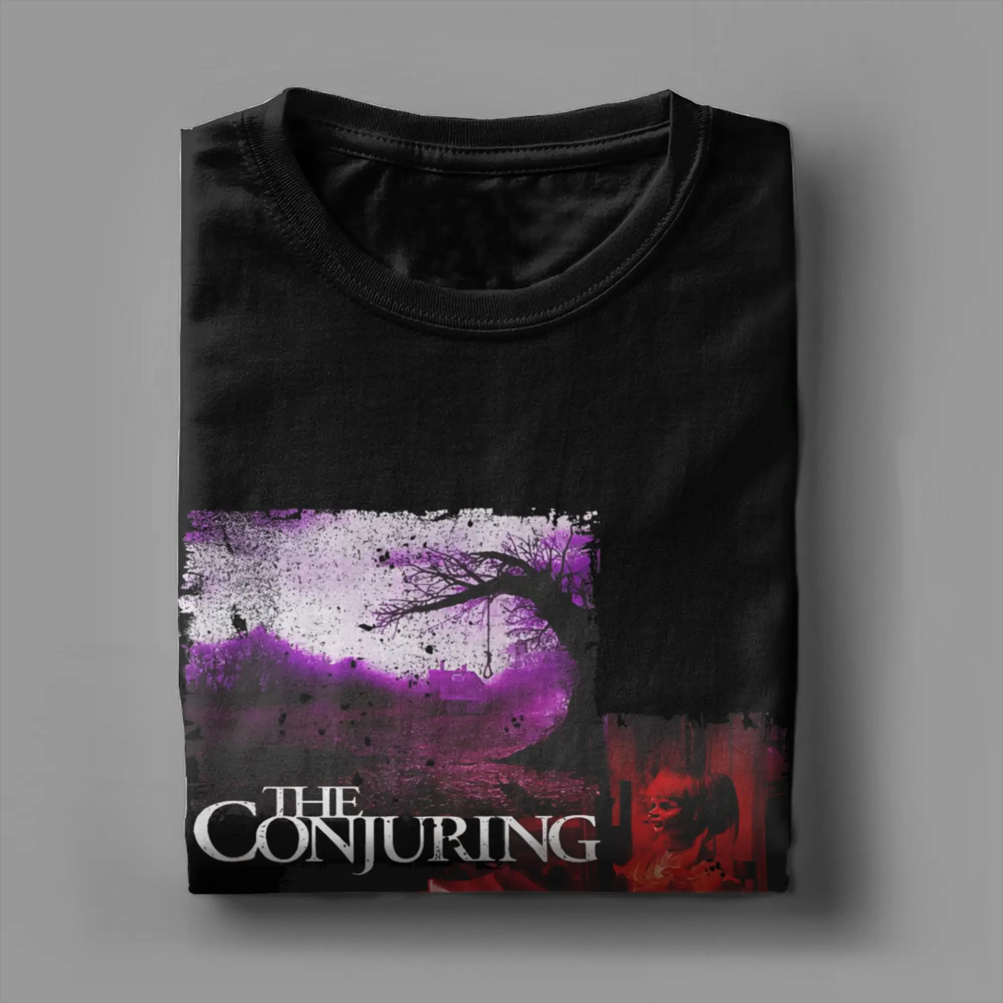 الرجال النساء الرسم الطباعة The Conjuring آخر رسومات فيلم الرعب تي شيرت القطن تي شيرت الملابس