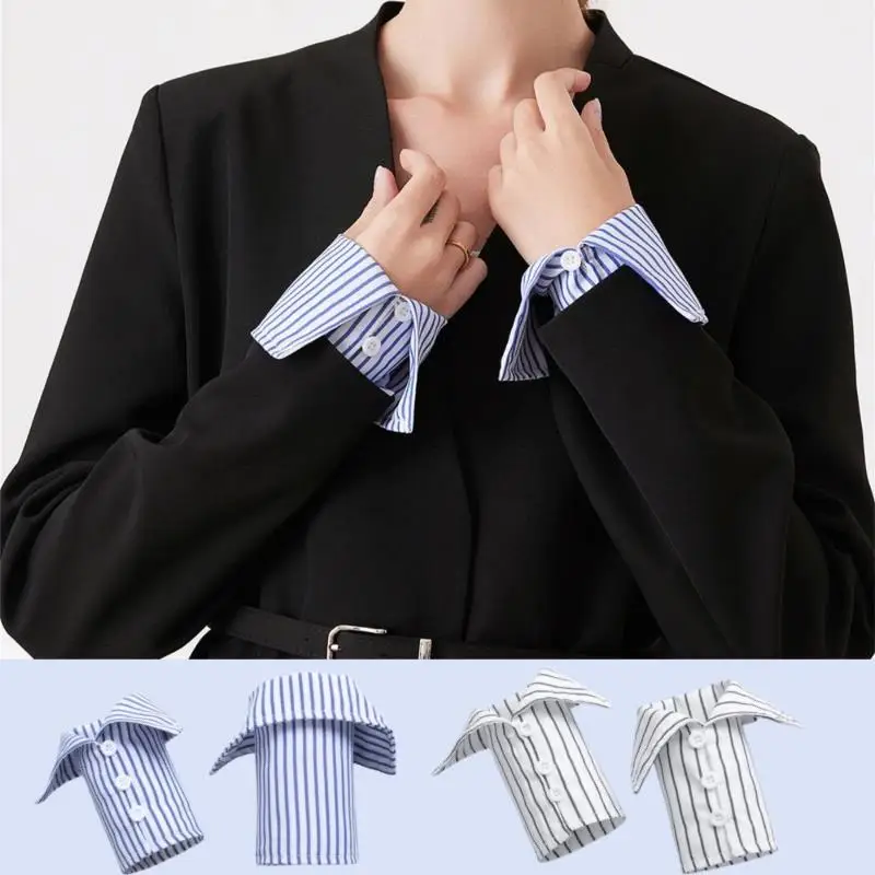 

Съемные искусственные рукава, полосатая рубашка, искусственные манжеты, женские удлинители манжет, модный свитер, аксессуары для одежды, декор для рук